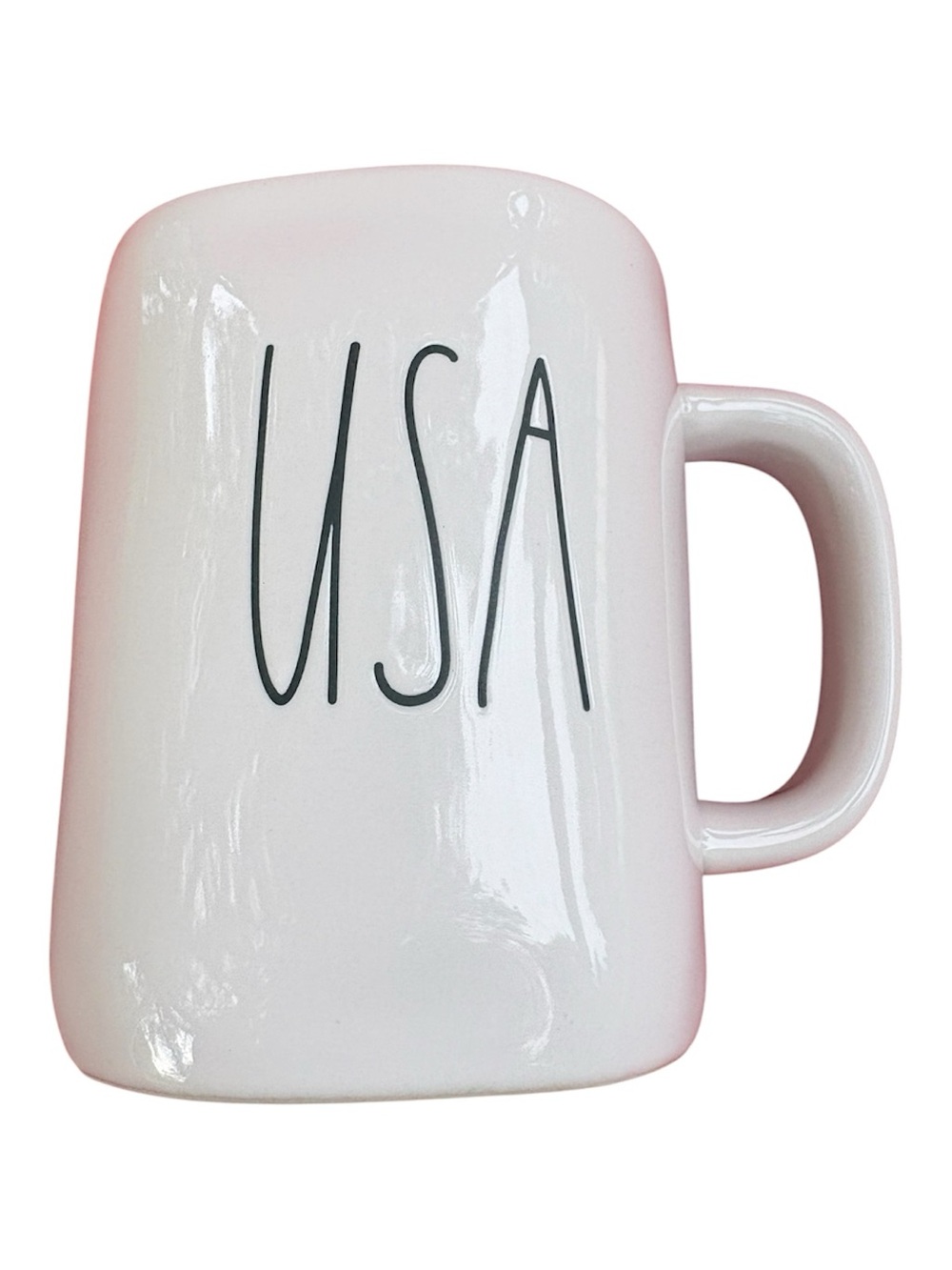 New Rae Dunn USA White and Blue Ceramic Mug